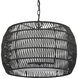 Everly 4 Light 19 inch Matte Black Pendant Ceiling Light in Natural Rattan